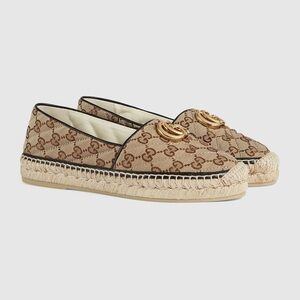 GUCCI GG MATELASSE CANVAS ESPADRILLE SLIP ON SHOES SIZE EU 39 US 9